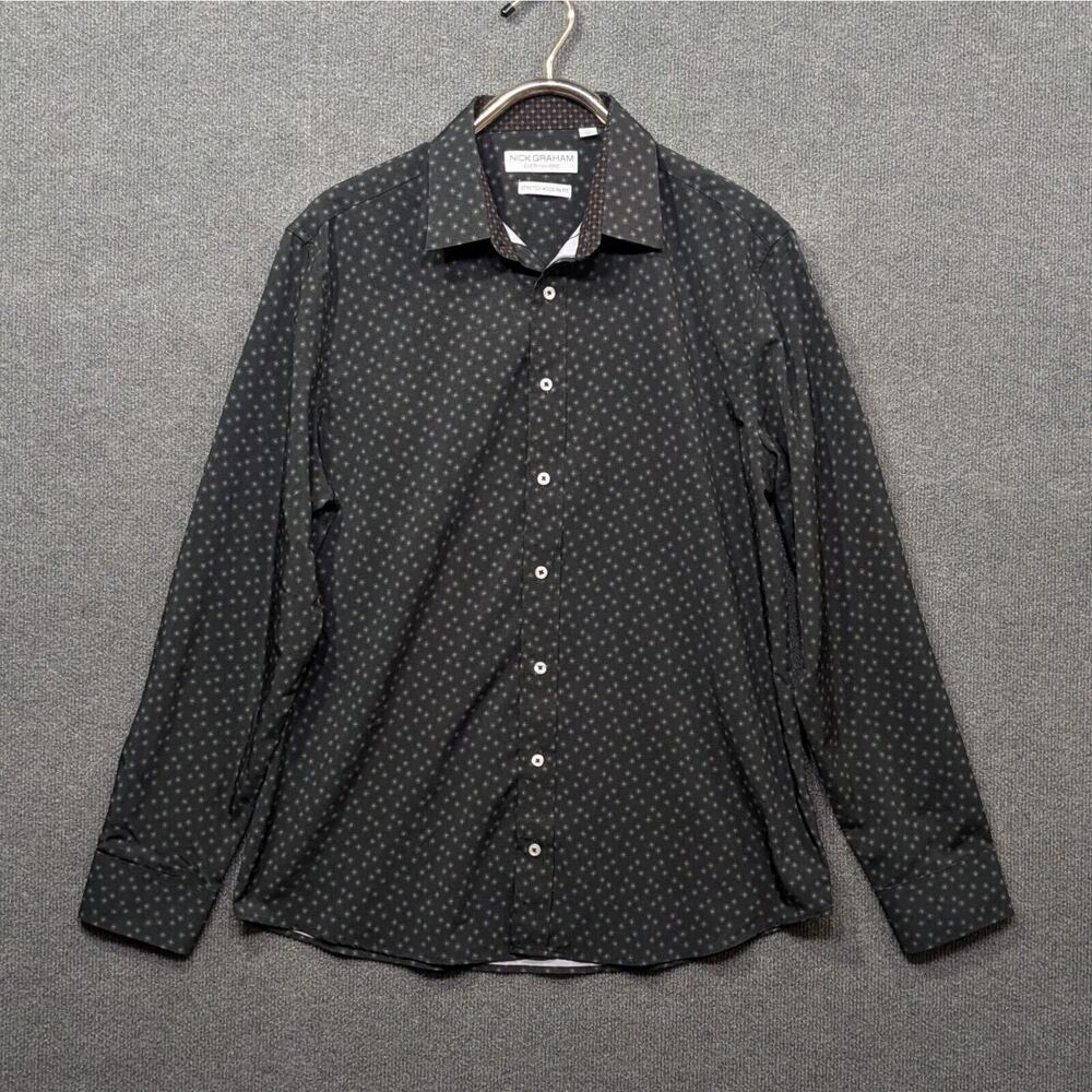 Nick Graham Everywhere Shirt Mens Large Stretch Modern Fit Abstract Print